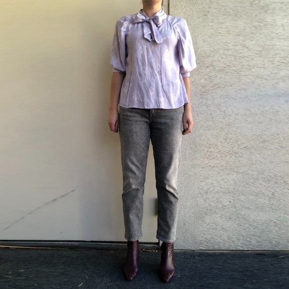 Zara Tops - Zara Bow Blouse With Floral Print Size S